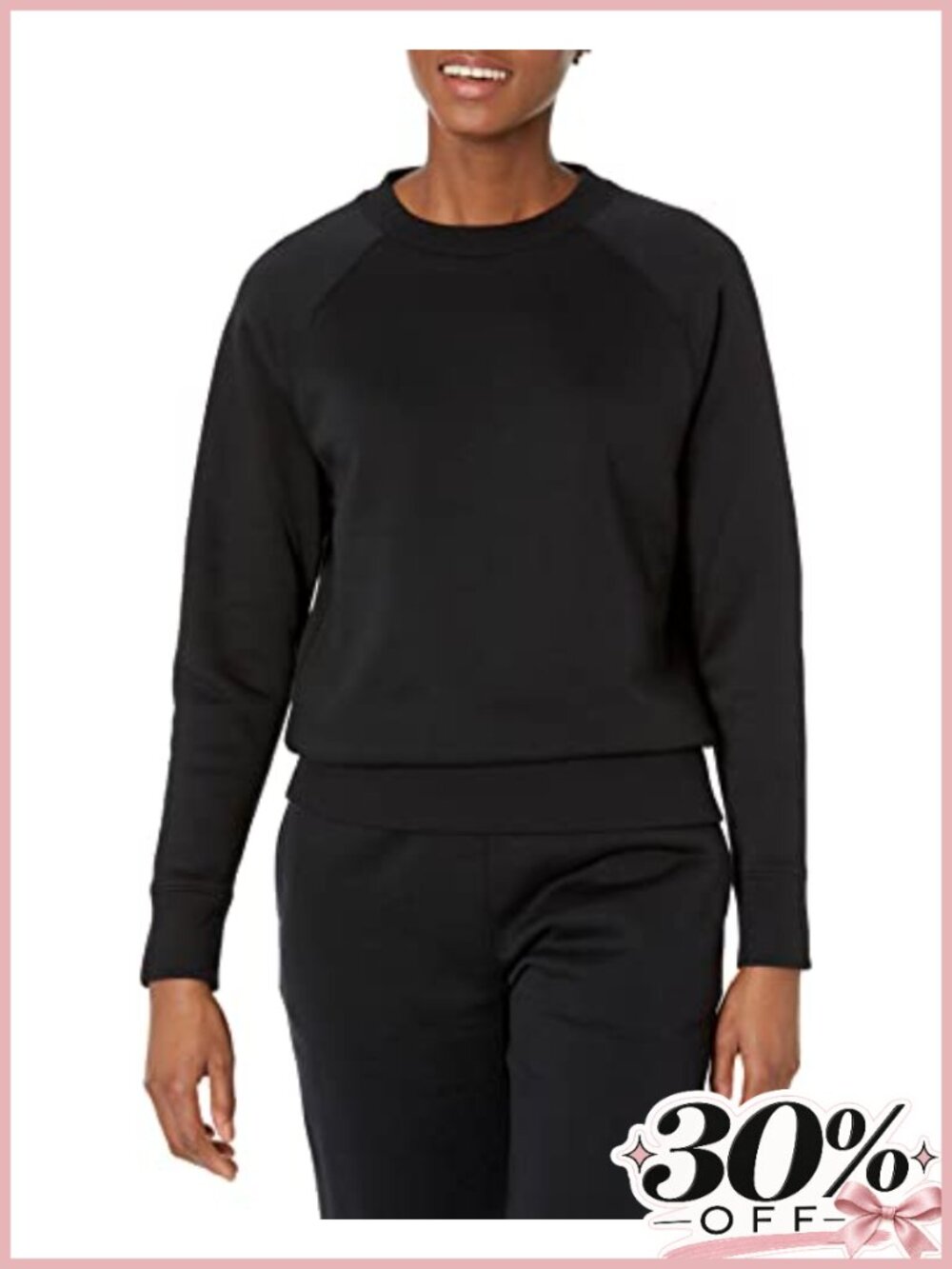 Women's Relaxed Fit Crewneck Pullover Sweatshirt Long Sleeve Rib Detail